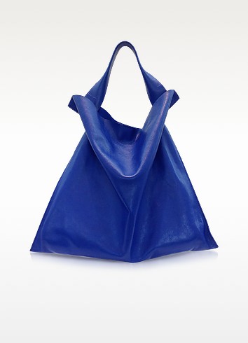Jil Sander Bright Blue Leather Xiao Bag at FORZIERI