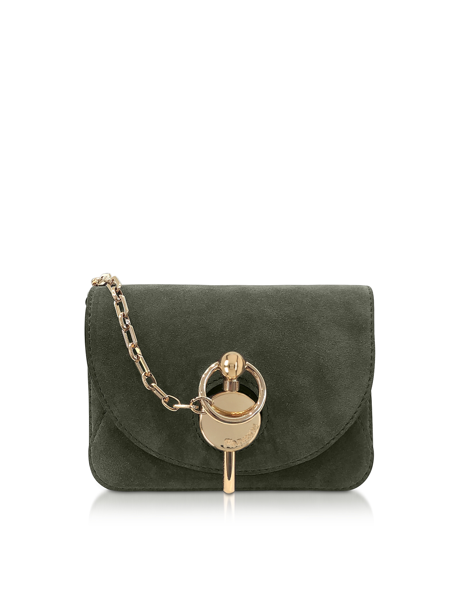 

Olive Green Suede Nano Keyts Bag