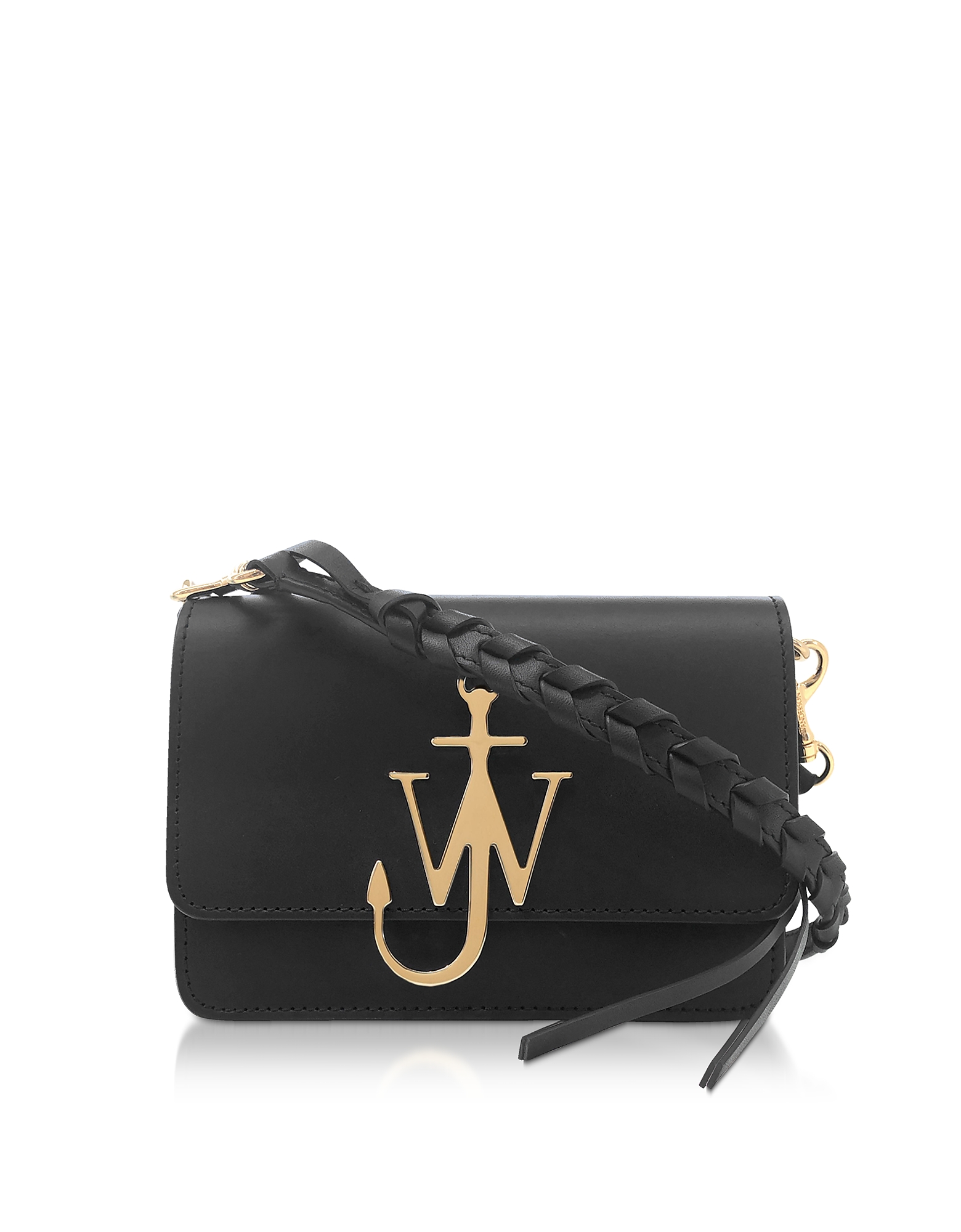 

Black Anchor Logo Bag w/Braided Shoulder Strap