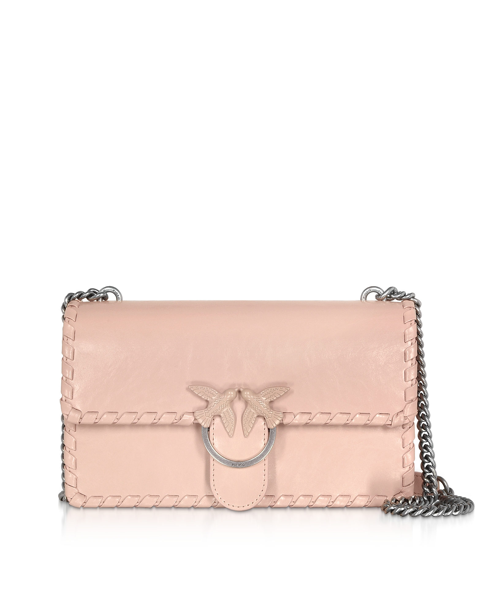 

Love Twist Leather Shoulder Bag, Pale pink