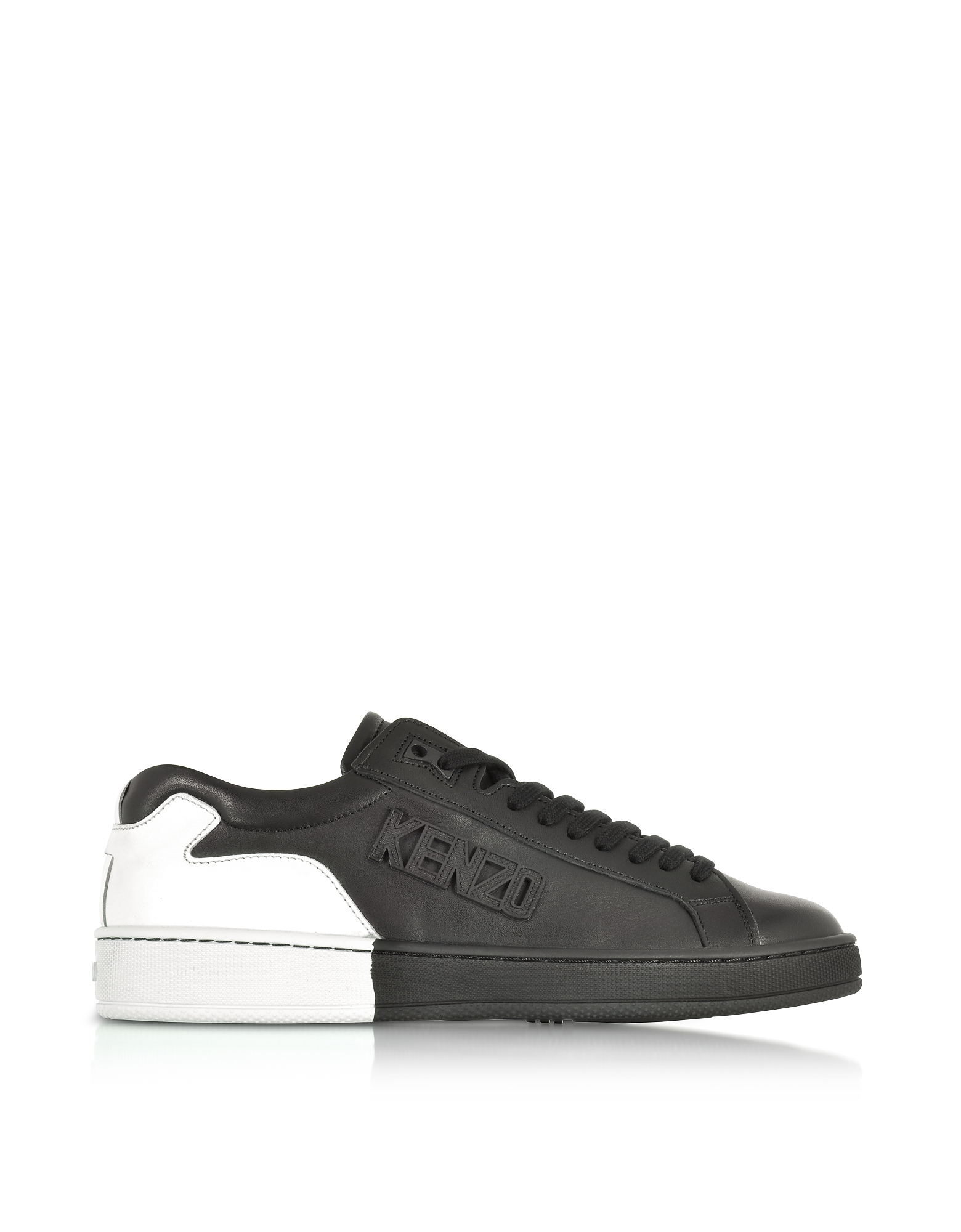 

Tennix Black and White Leather Low Top Sneakers