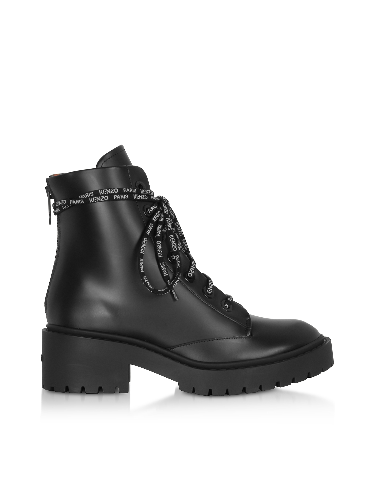 

Kenzo Black Leather Women's Combat Boots