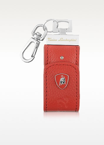 Tonino Lamborghini Red Leather 16 GB USB Pen Drive at FORZIERI