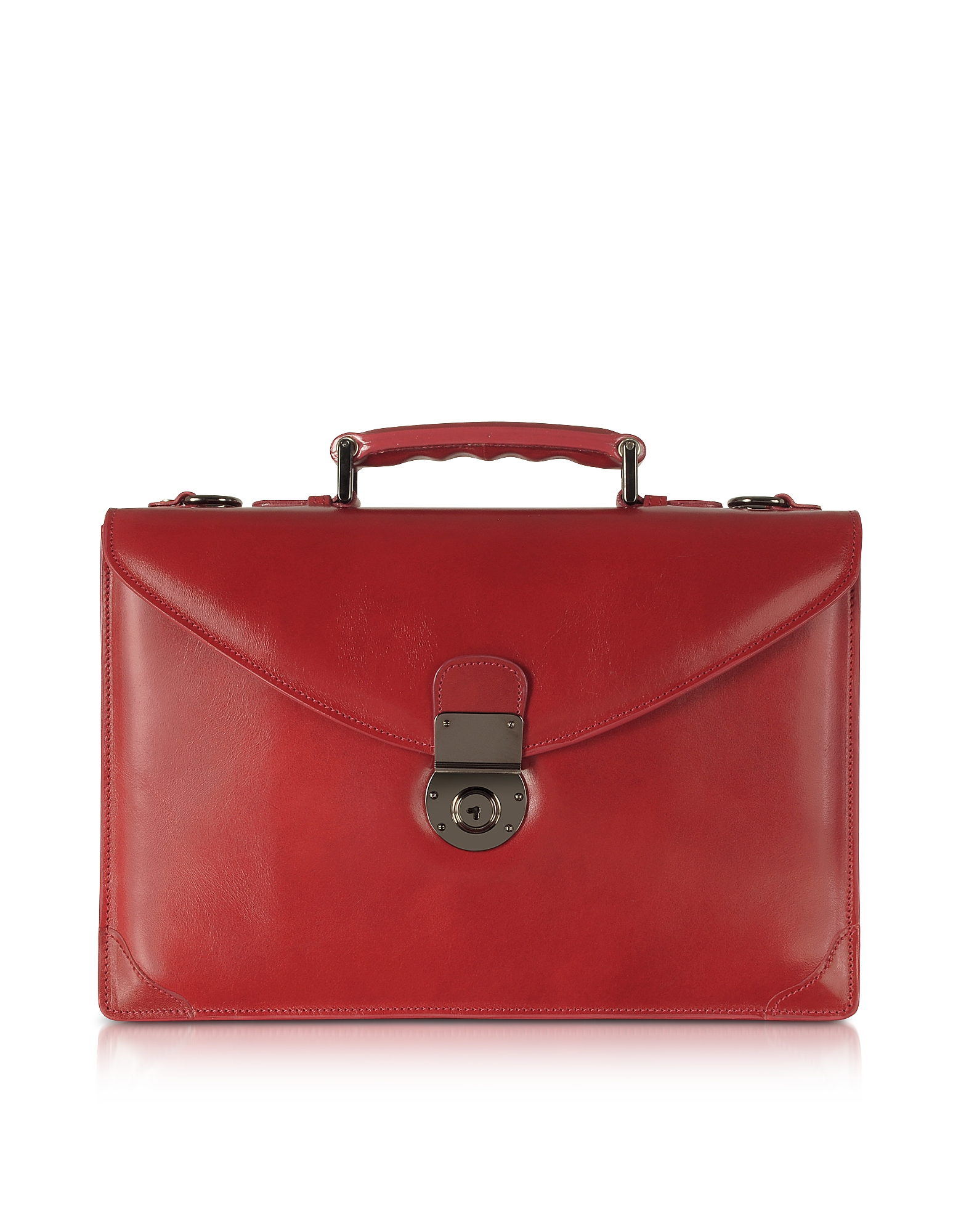 

Ruby Red Double Gusset Leather Briefcase