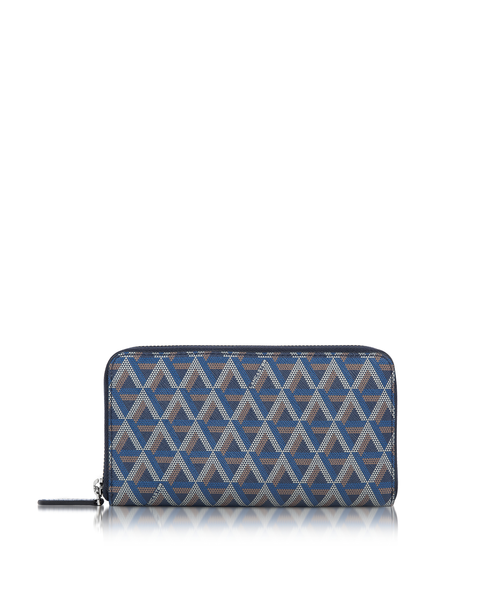 

Ikon Coated Canvas and Leather Zip Around Continental Wallet, Blue