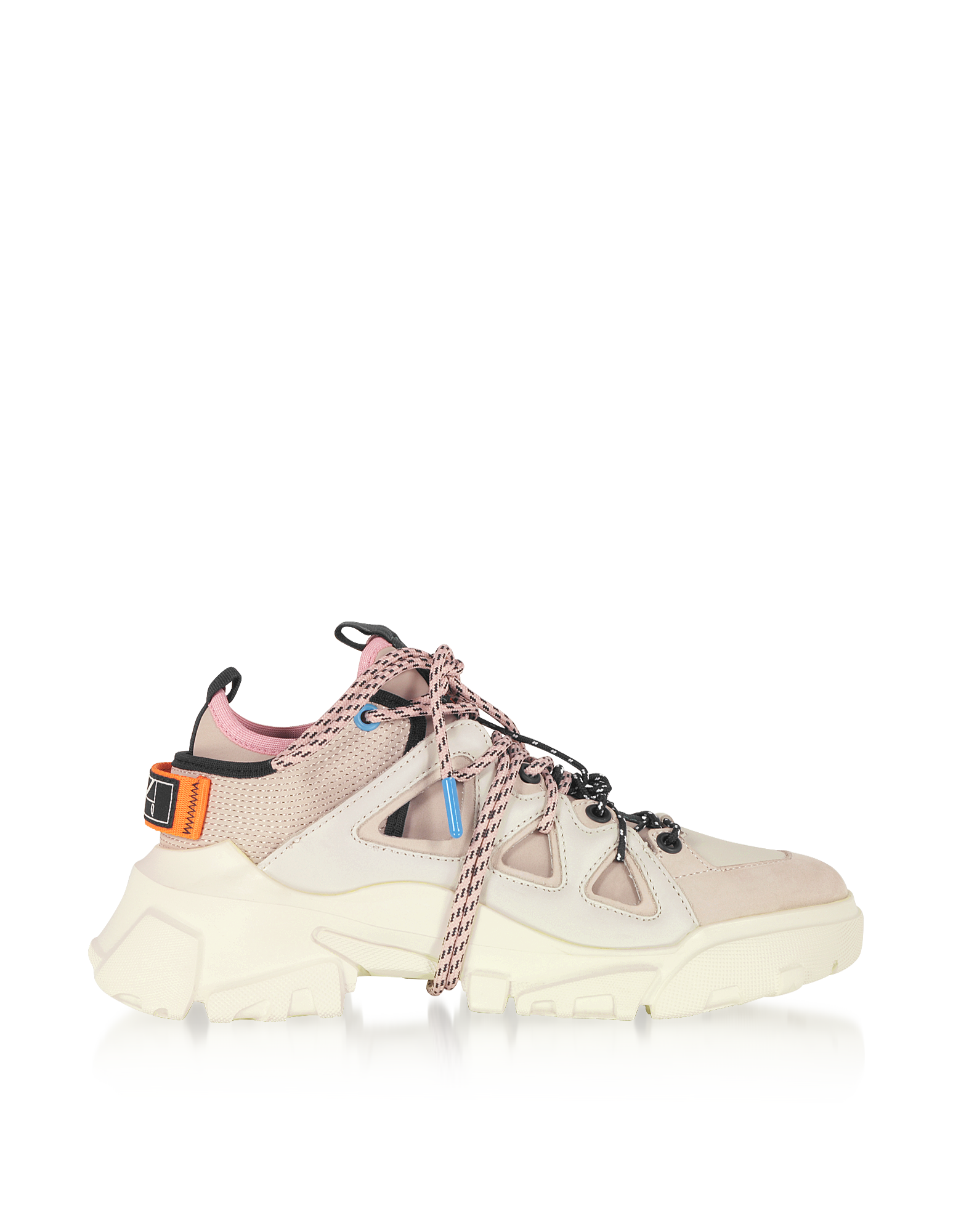 

Orbyt Mid Off White Leather and Fabric Women's Sneakers