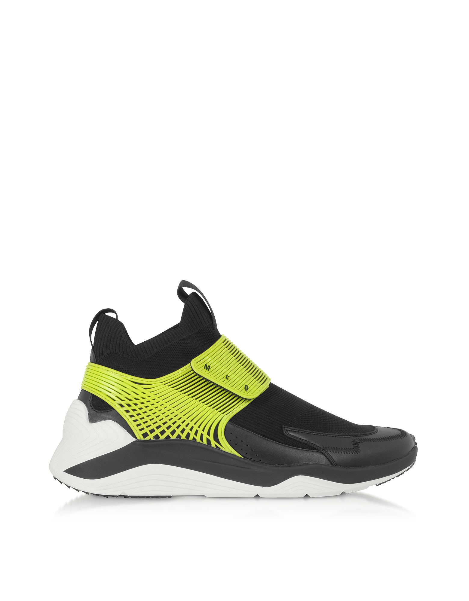 

Hikaru 3.0 Black Lime Calf Leather and Fabric Men's Sneakers
