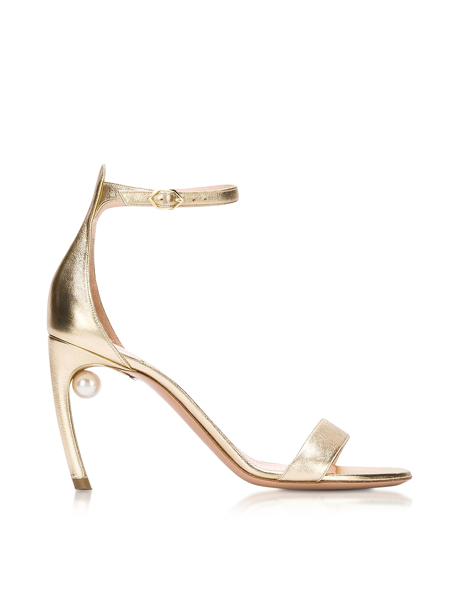 

Metallic Nappa 90mm Mira Pearl Sandals