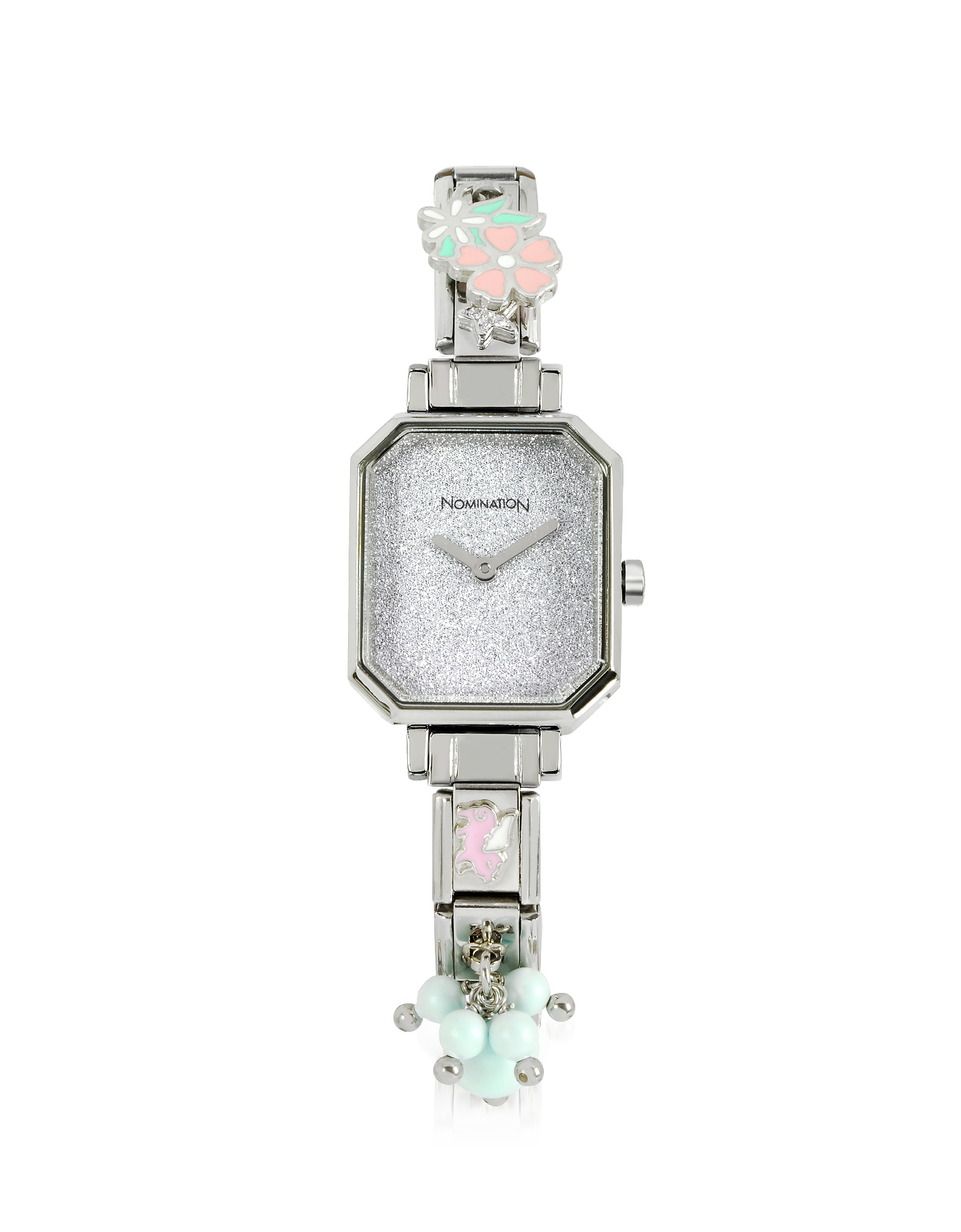 

Silver Plated Stainless Steel Composable Women's Watch w/Crystals