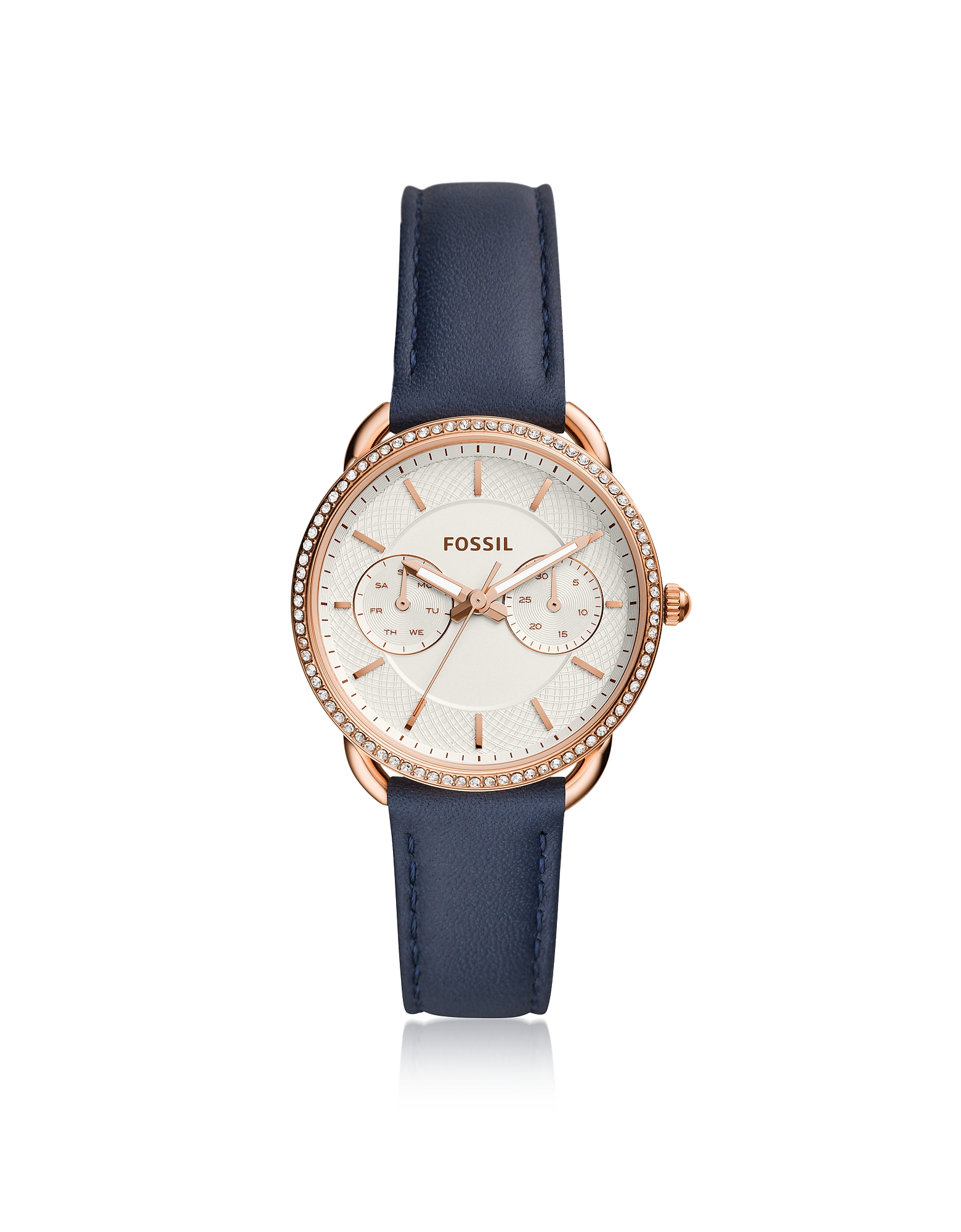 

Tailor Multifunction Navy Leather Women's Watch