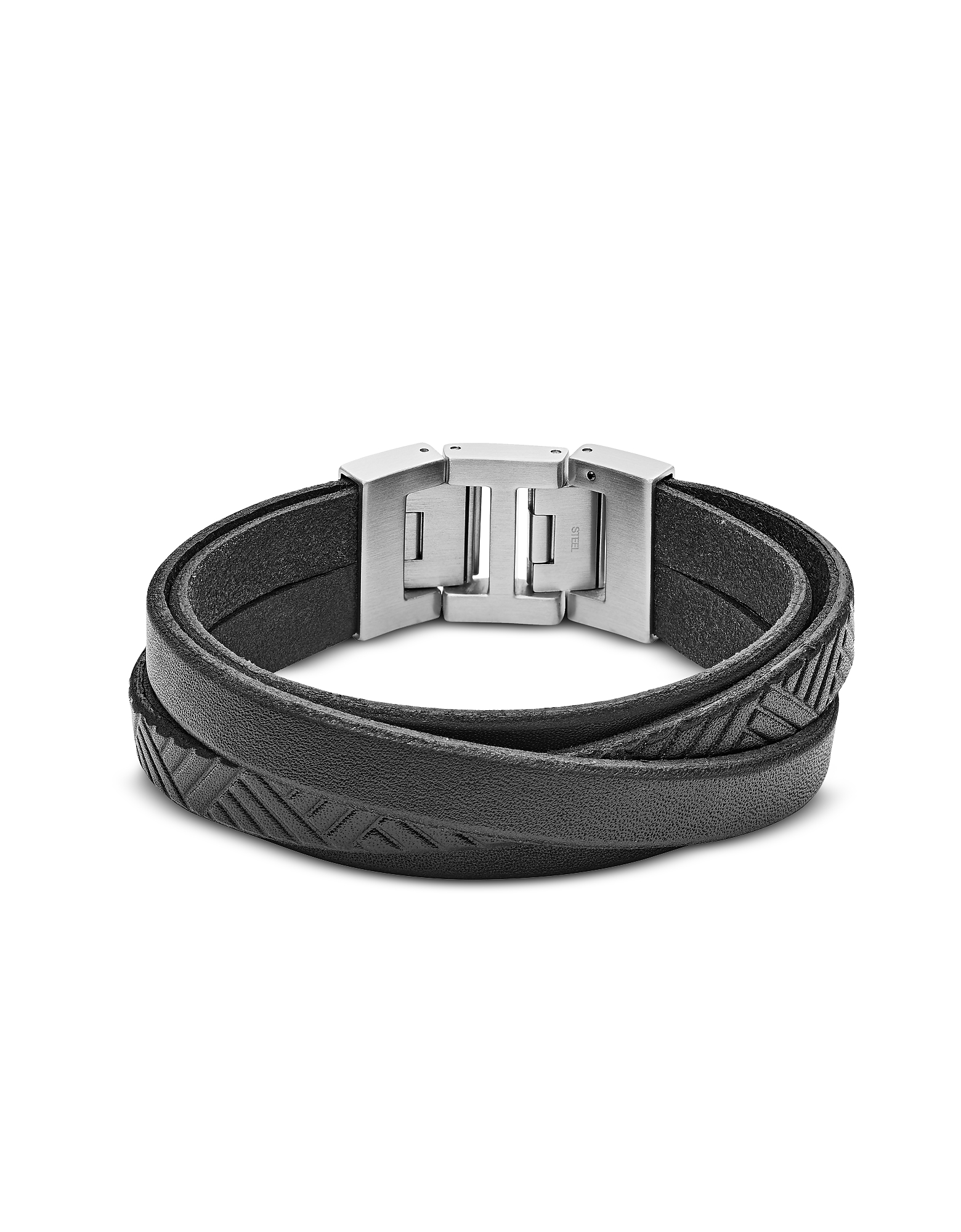 

Black Textured Wrap Men's Bracelet