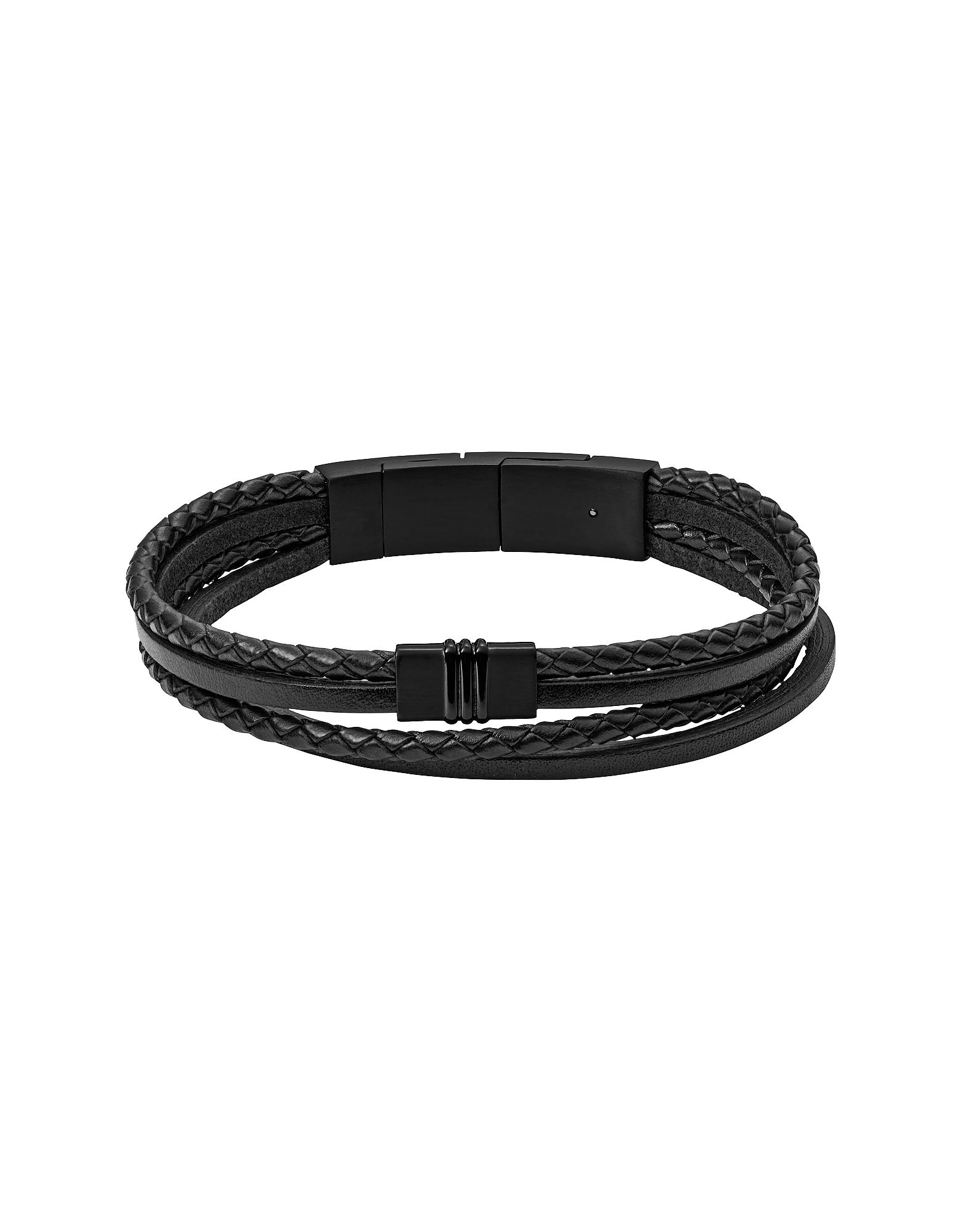 

Multi Strand Black Leather Bracelet