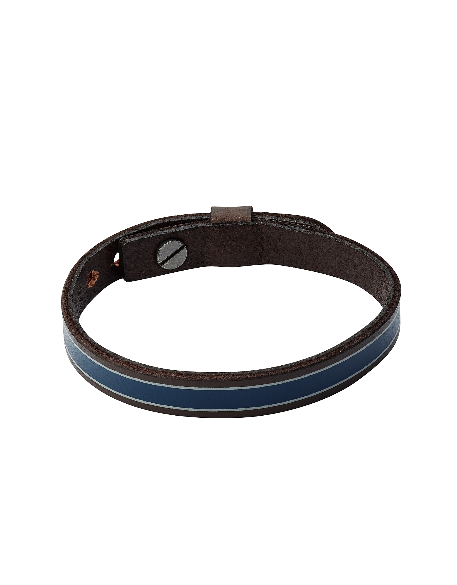 

Striped Blue Leather Bracelet