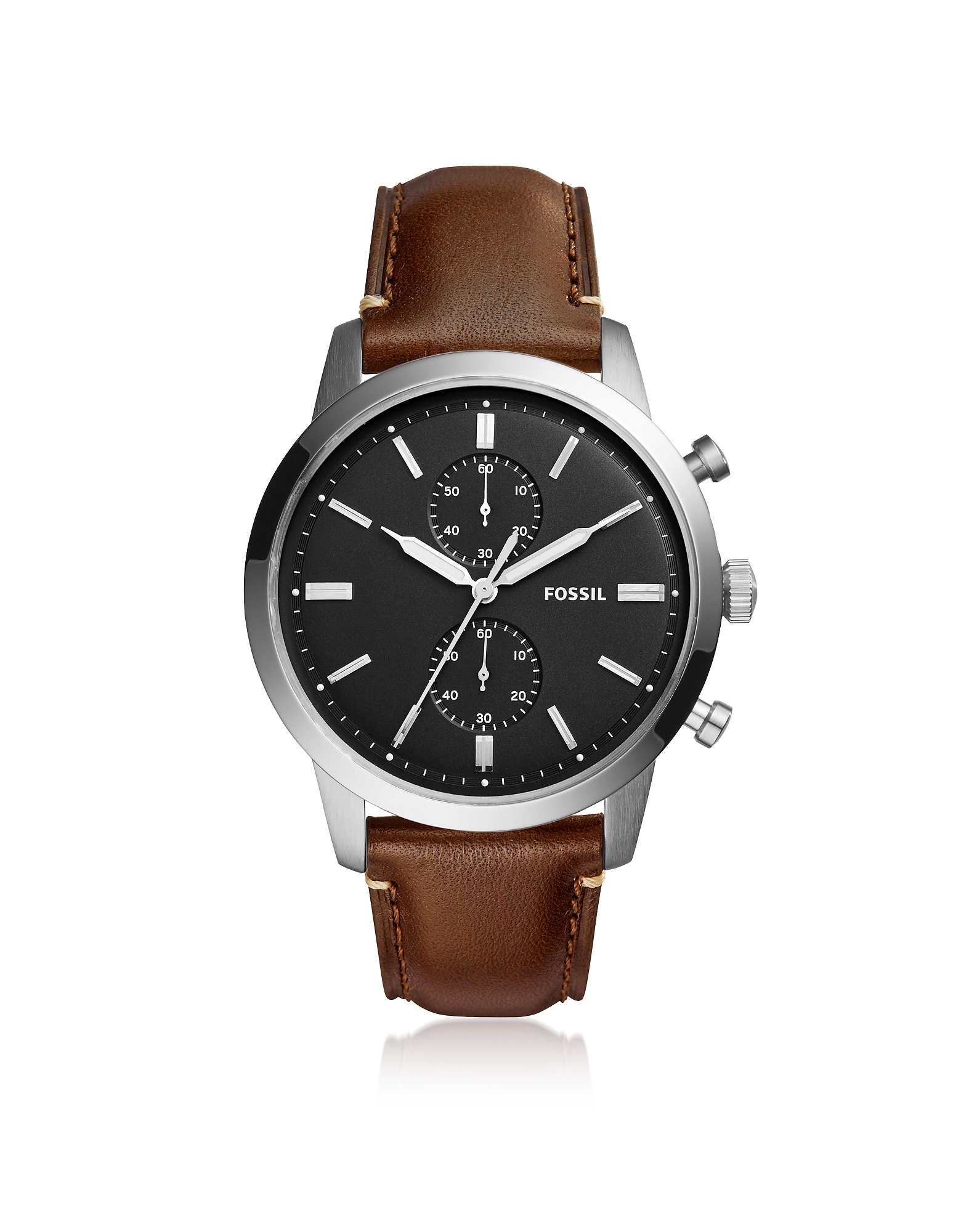 

Townsman 44mm Chronograph Brown Leather and Black Dial Men's Watch