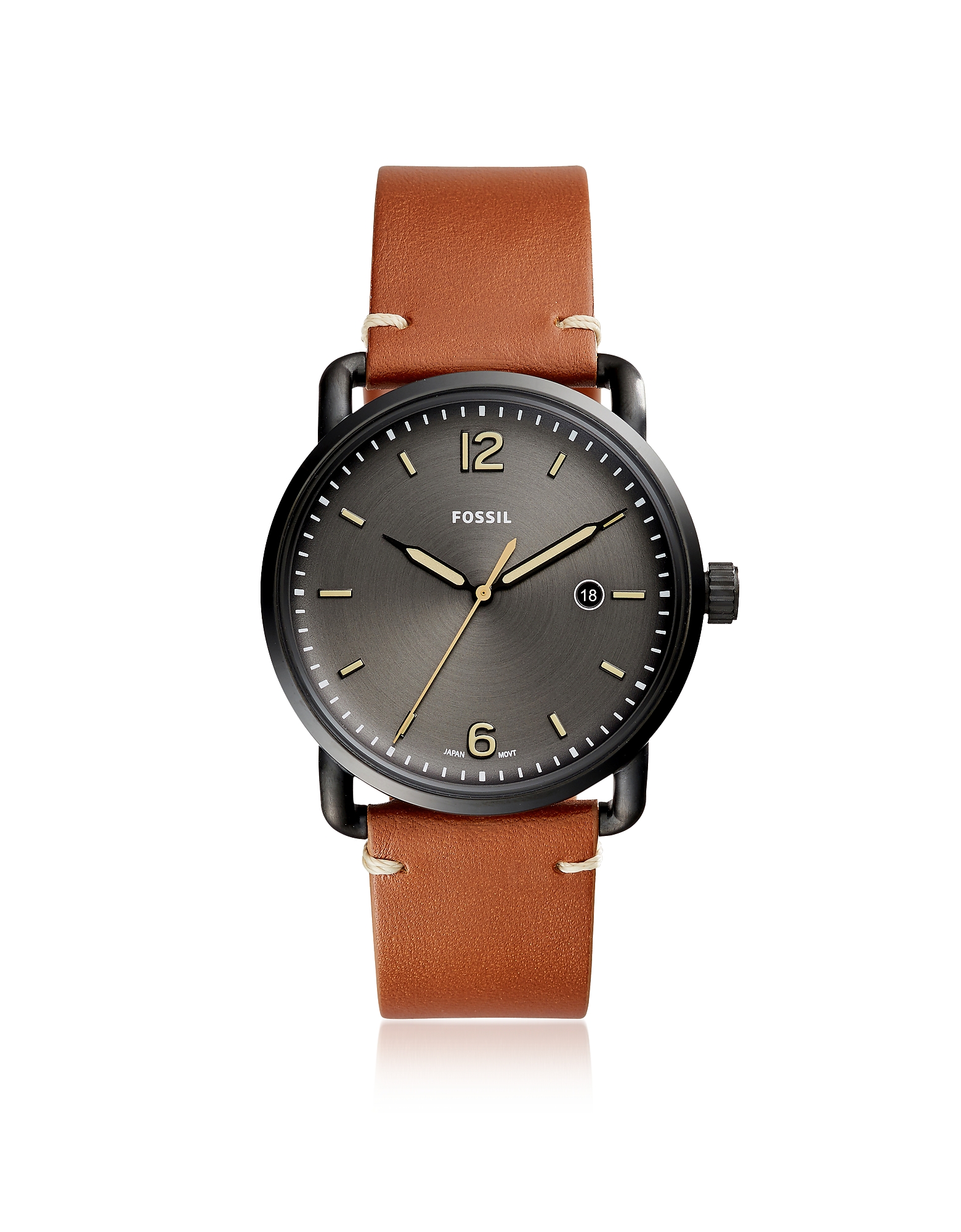 

The Commuter Three-Hand Date Luggage Leather Men's Watch