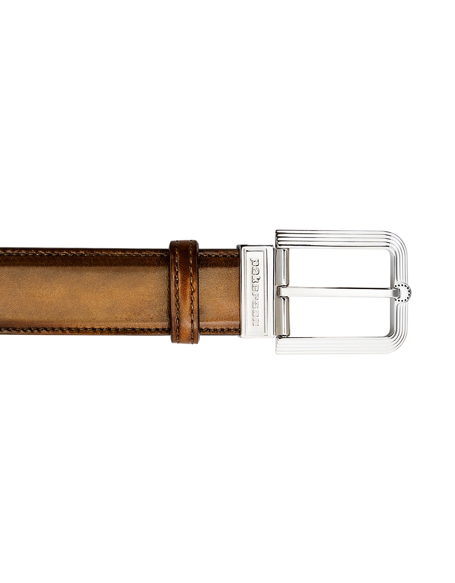 

Fiesole Timber Italian Leather Belt w/ Silver Buckle, Brown