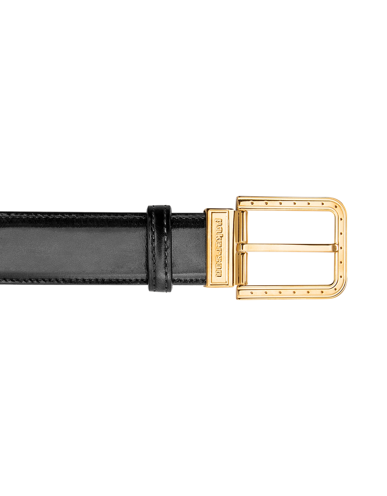 

Ripa Black Italian Leather Belt w/ Gold Buckle