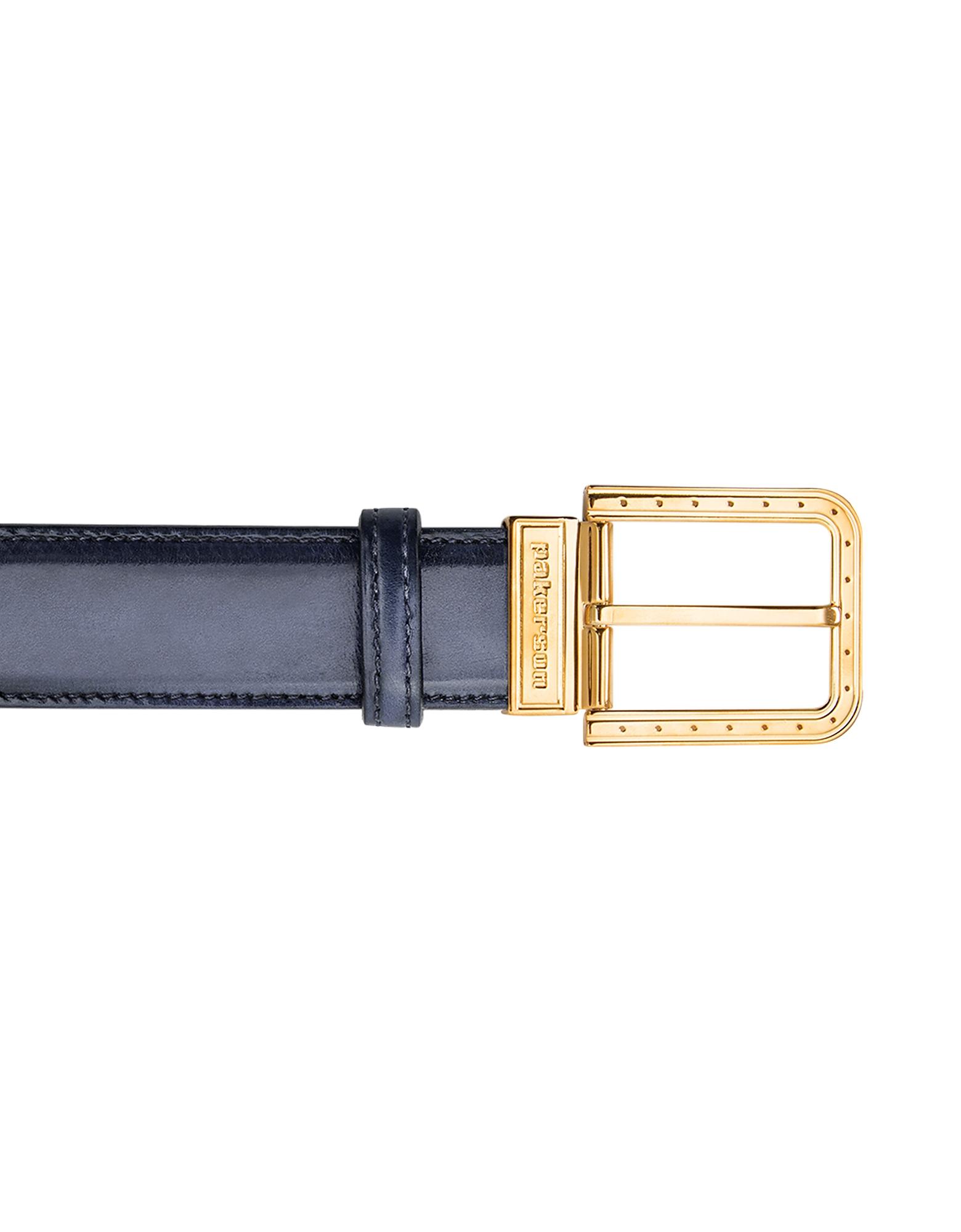

Ripa Stone Italian Leather Belt w/ Gold Buckle, Gray