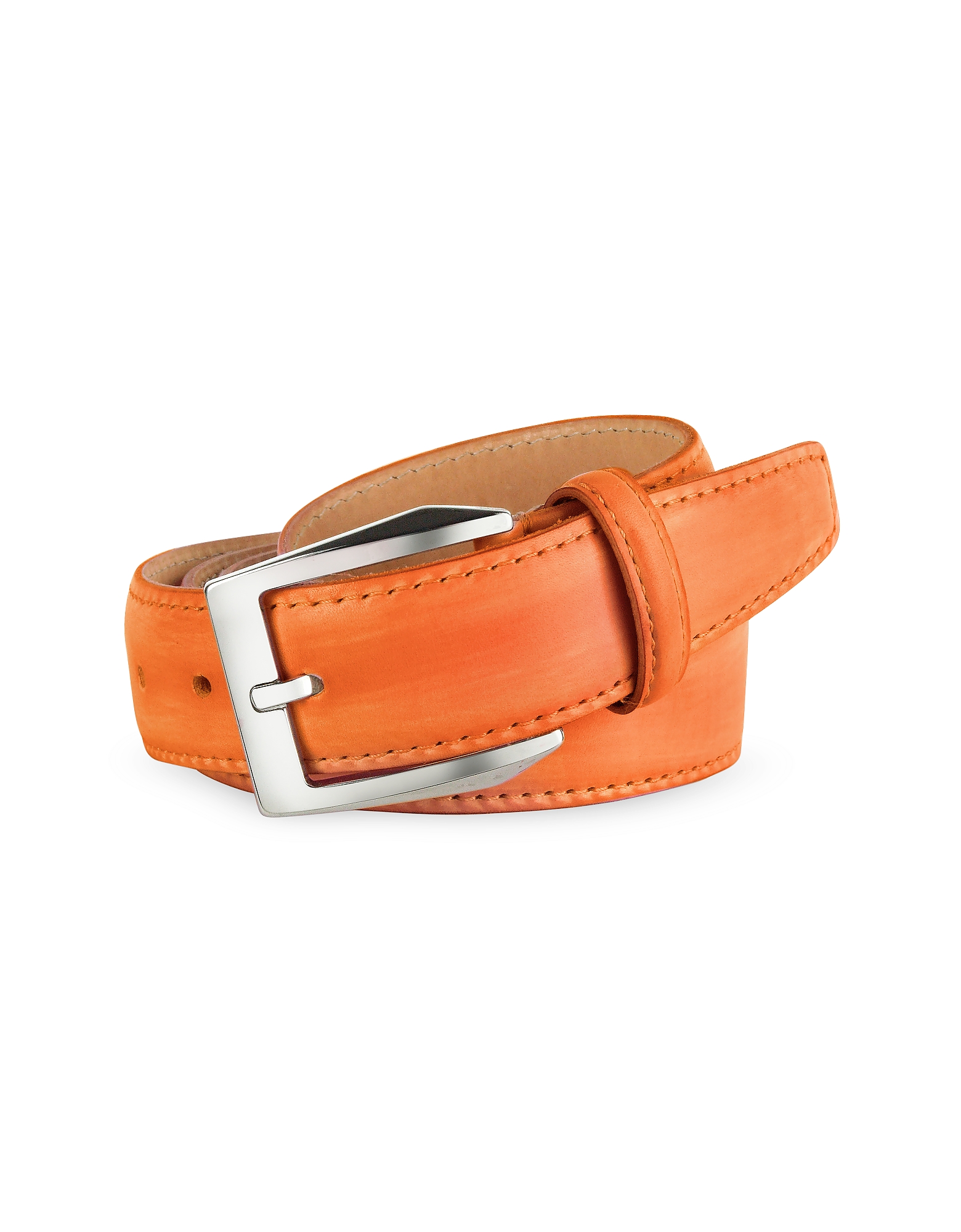 

Men's Orange Hand Painted Italian Leather Belt