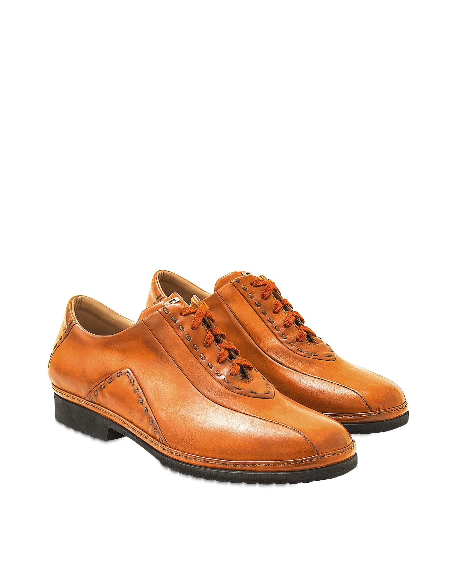 

Orange Italian Hand Made Calf Leather Lace-up Shoes