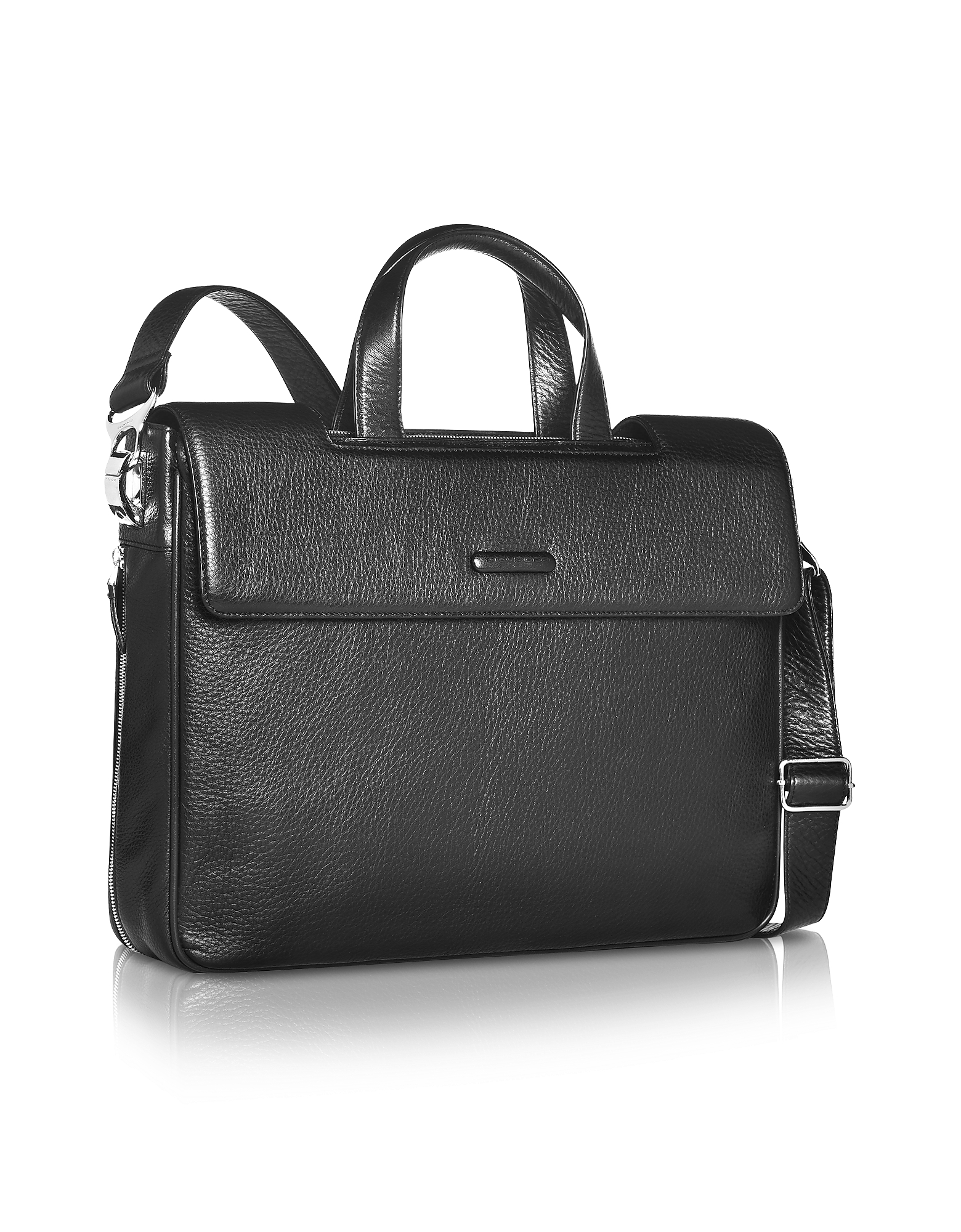 

Modus - Expandable Black Calfskin Two-Handle Briefcase