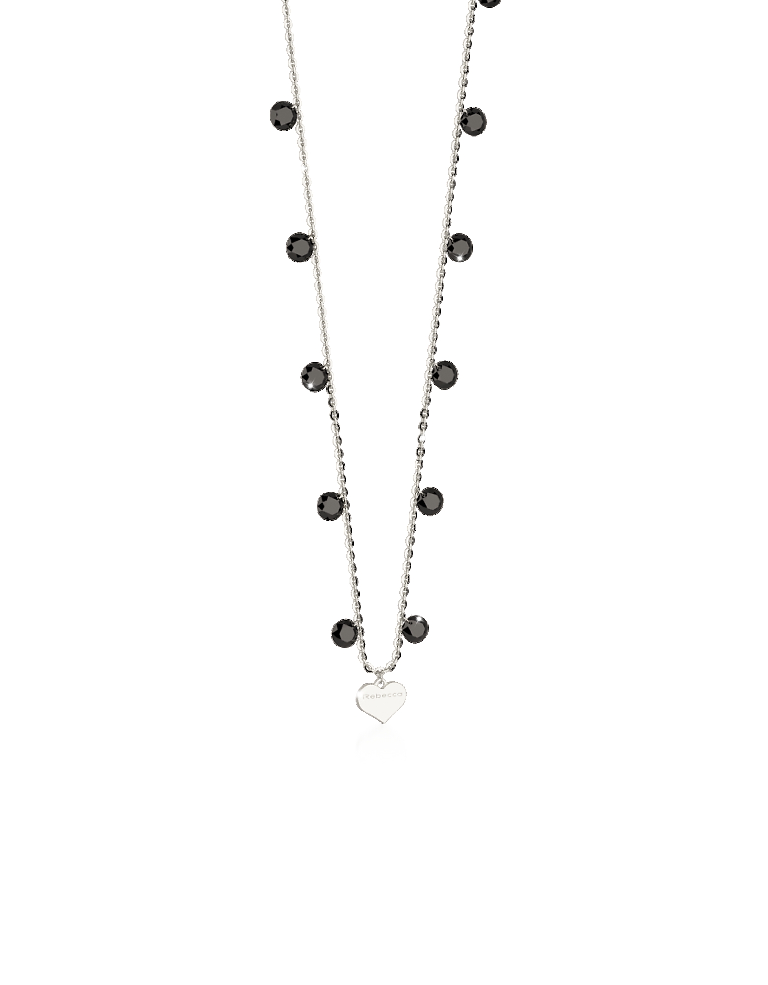 

Lucciole Sterling Silver Necklace w/Black Crystals