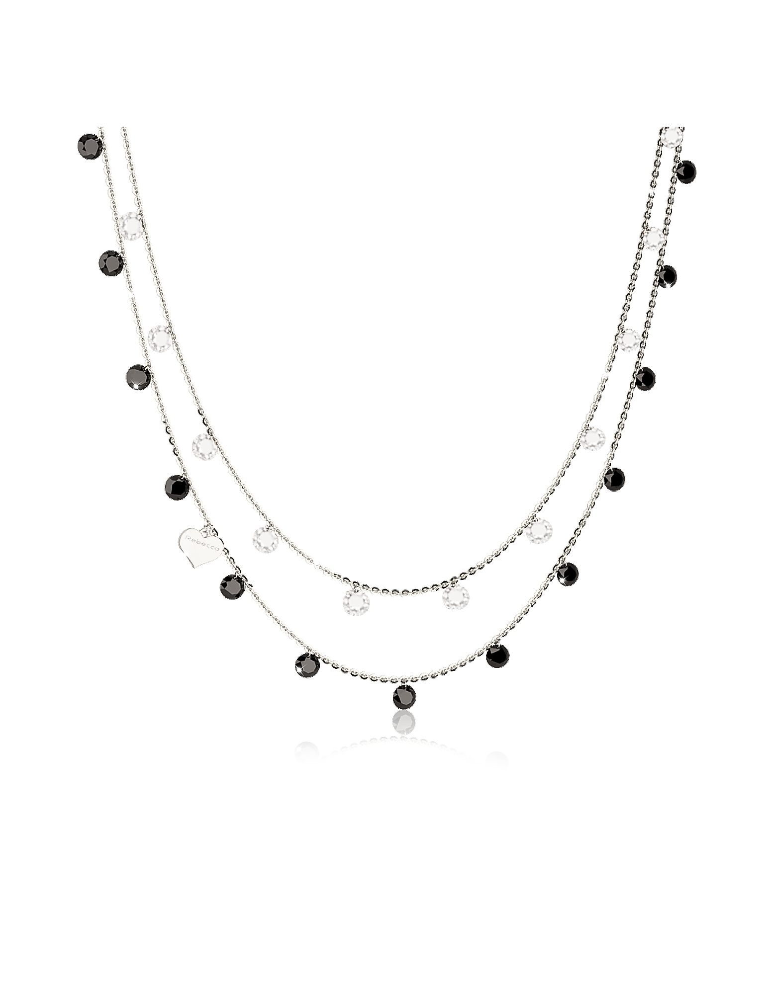 

Lucciole Sterling Silver Necklace w/Black Crystals
