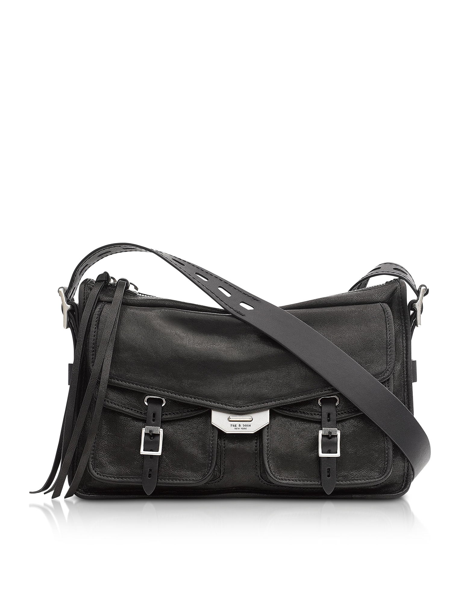 

Black Leather Field Messenger Bag