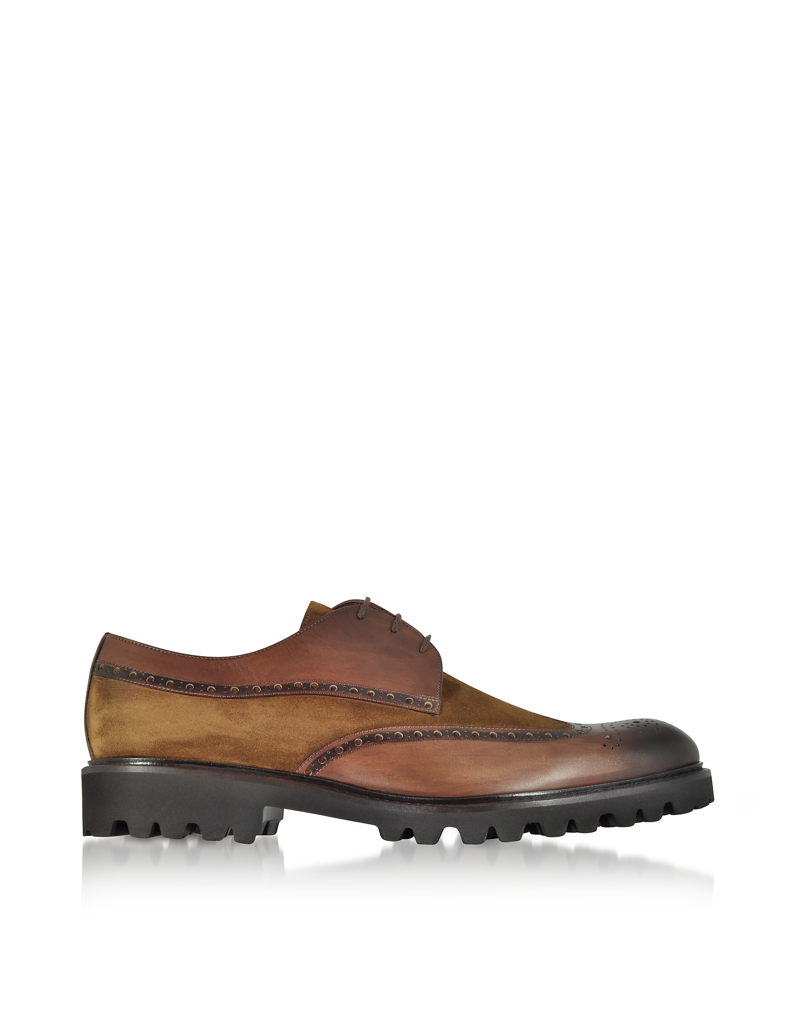 

Walnut Leather and Suede Oxford Shoes