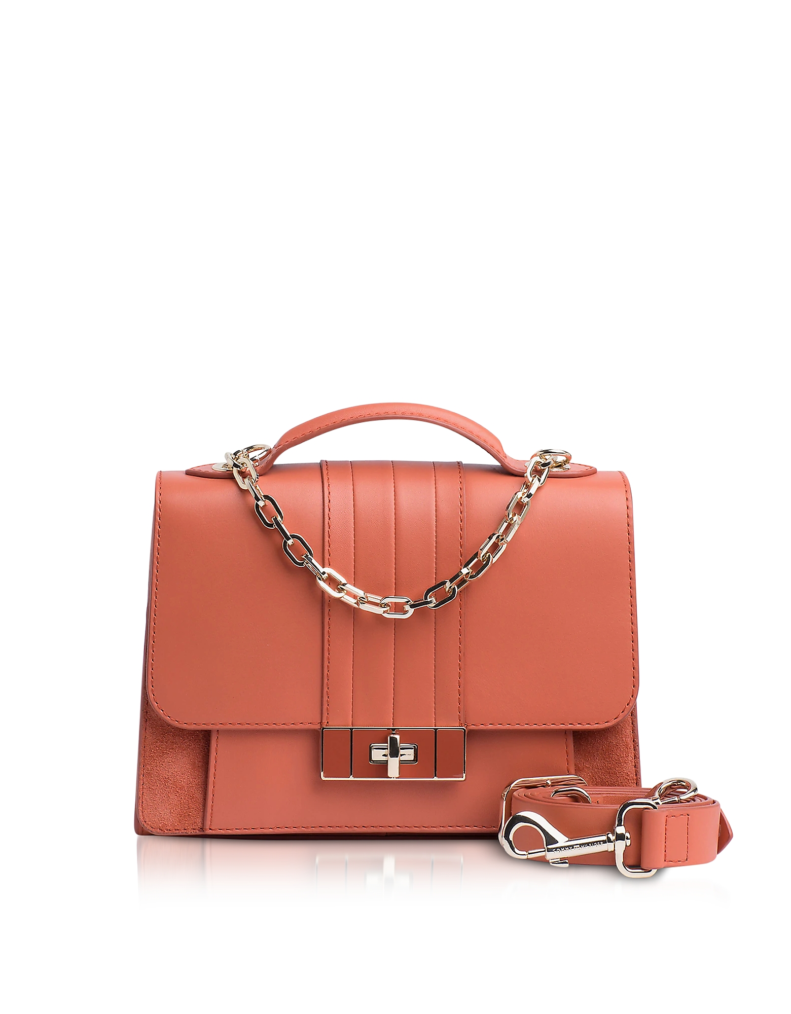 

TH Chic Leather Crossover Bag, Rust