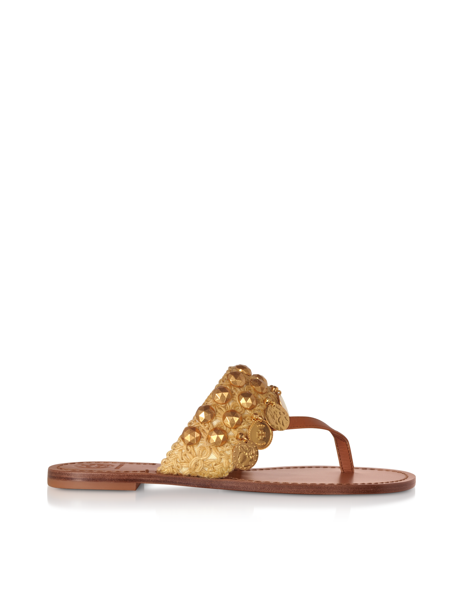 

Tan Leather Patos Coin Sandals