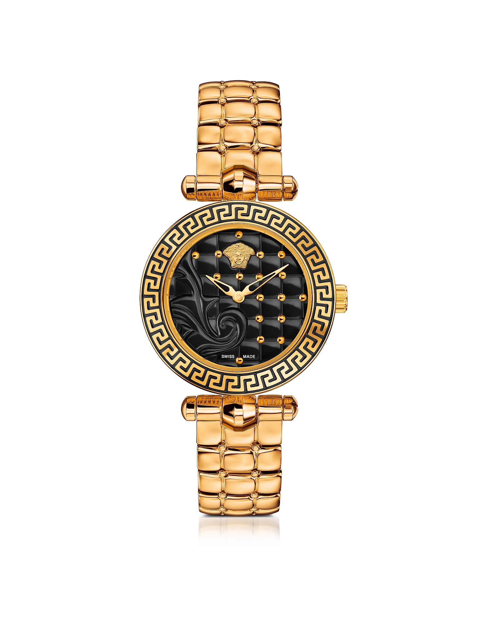 

Micro Vanitas PVD Gold Plated Women's Watch w/Baroque Black Dial