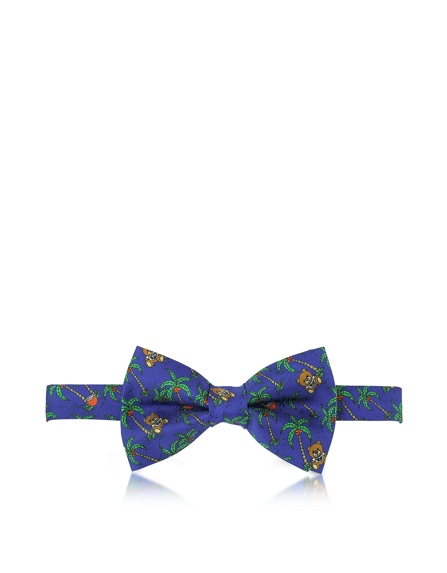 

Blue Palms and Teddy Bears Printed Twill Silk Pre Tied Bow Tie