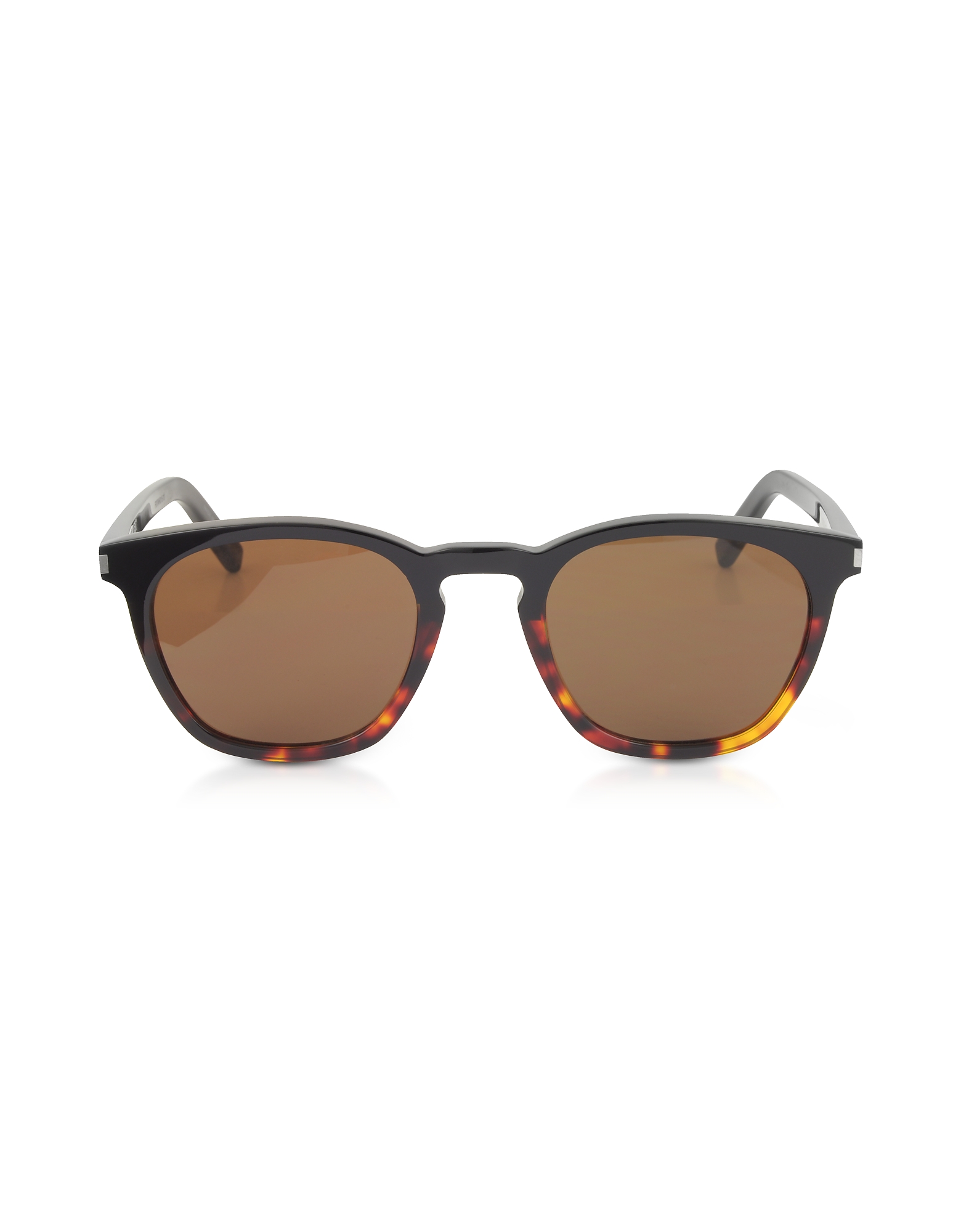 

SL 28 Two-Tone Acetate Frame Sunglasses, Black/brown