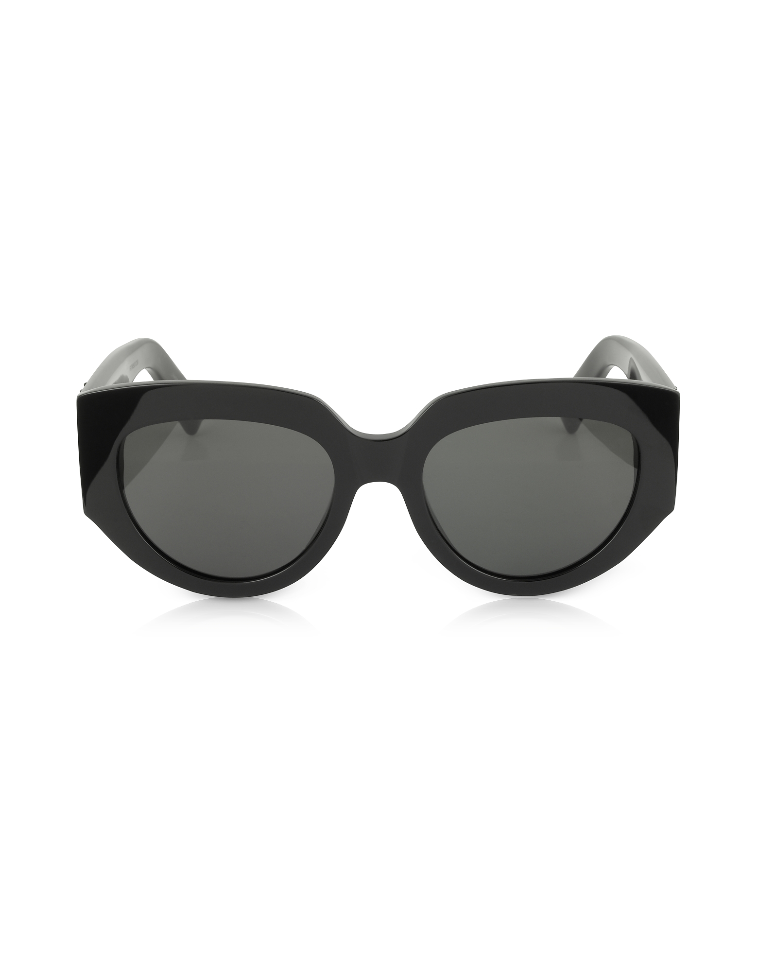 

SL M26 ROPE Black Acetate Square Cat-Eye Frame Sunglasses, Black/gray