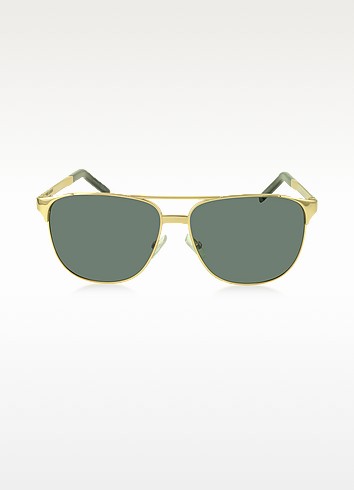 Saint Laurent Rose Gold/Blue CLASSIC 13 000F9 Gold Men's Sunglasses at ...
