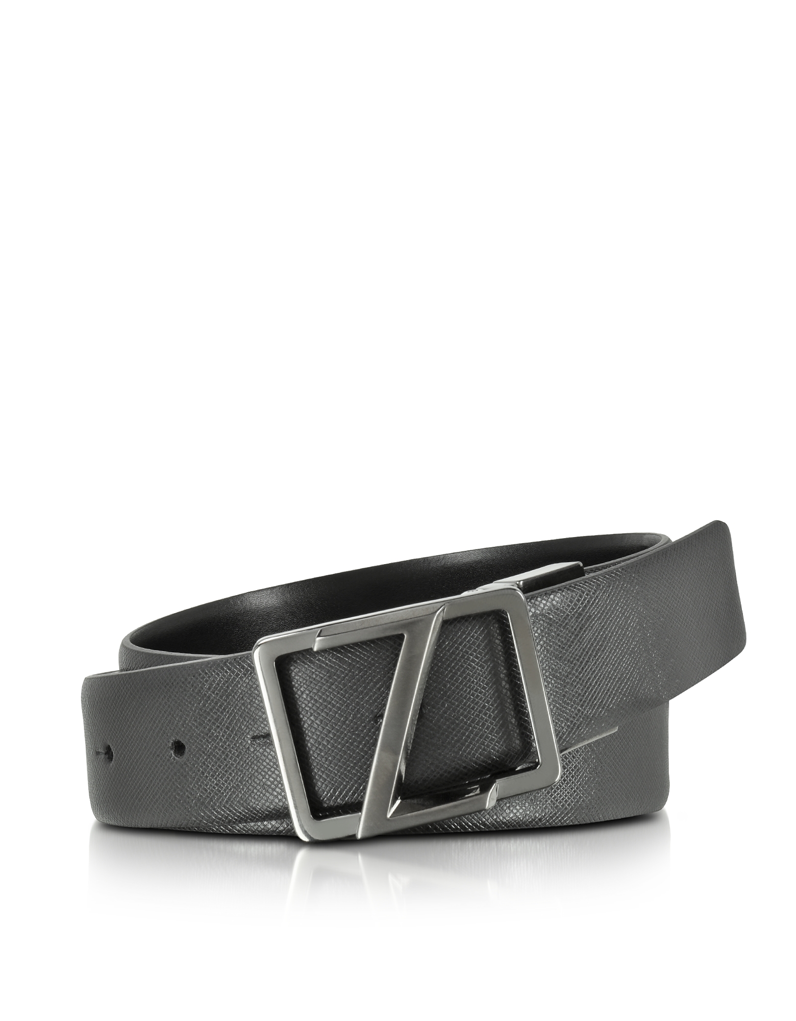 

Black Leather Reversible & Adjustable Belt w/Gunmetal Signature Buckle