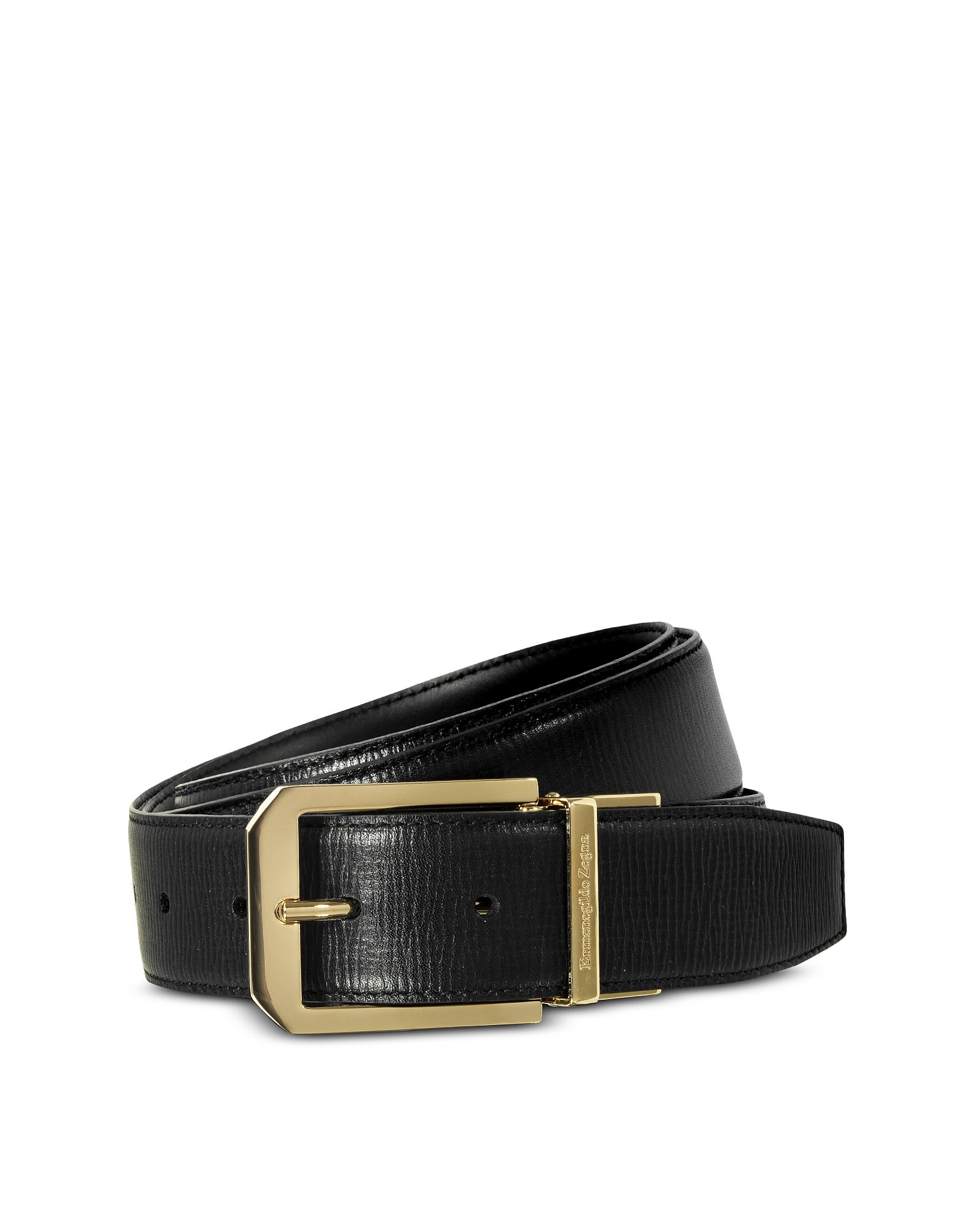 

Black Calf Leather Adjustable and Reversible Men's Belt
