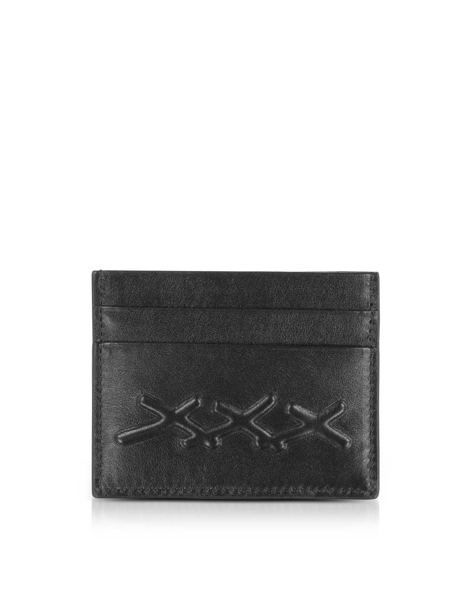 

Черный Кожаный Бумажник для Кредитных Карт с Тиснением ХХХ
